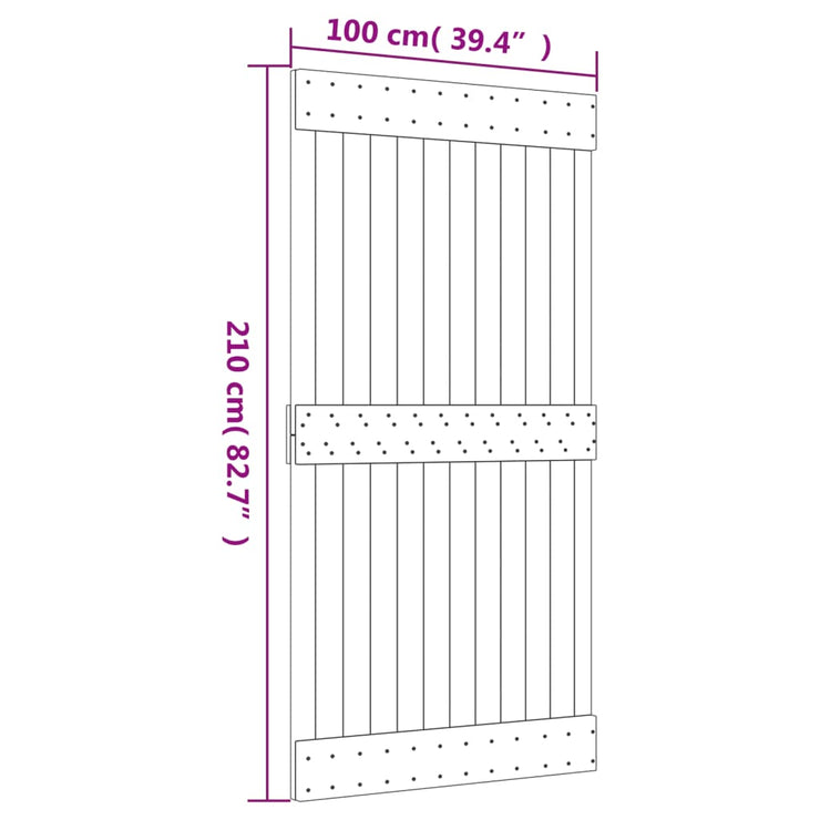 Door NARVIK 100x210 cm Solid Wood Pine