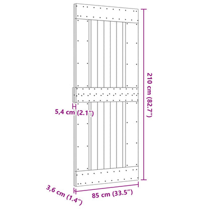 Door NARVIK Natural 85 x 210 cm Solid Pine Wood
