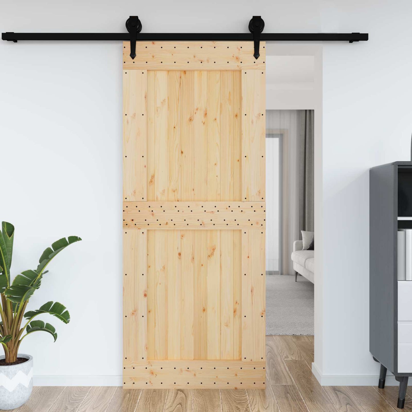 Door NARVIK Natural 95 x 210 cm Solid Pine Wood