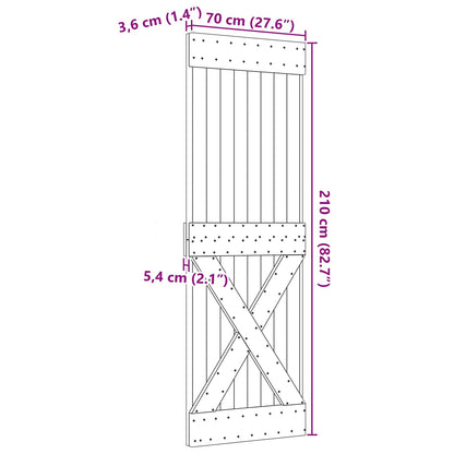 Door NARVIK Natural 70 x 210 cm Solid Pine Wood