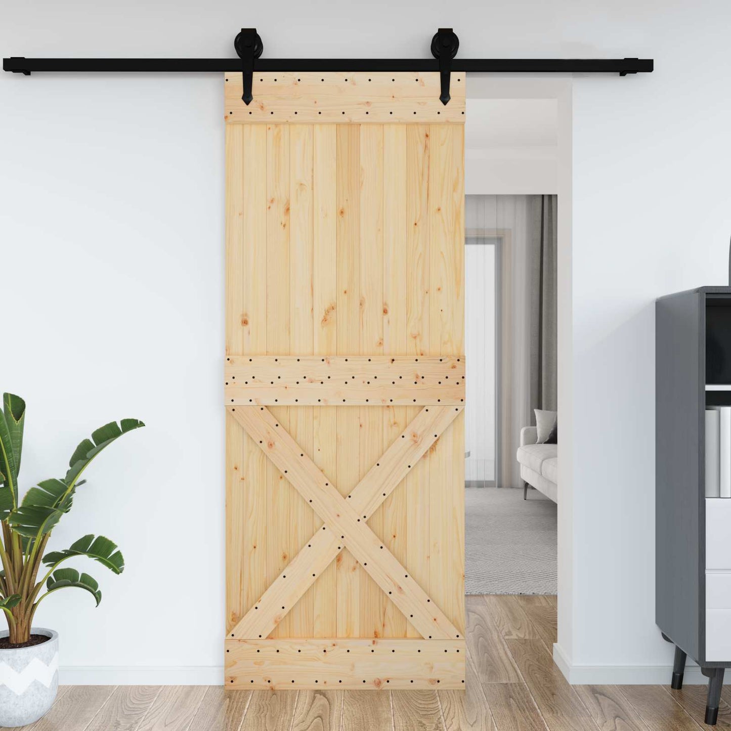 Door NARVIK Natural 90 x 210 cm Solid Pine Wood