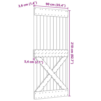 Door NARVIK Natural 90 x 210 cm Solid Pine Wood