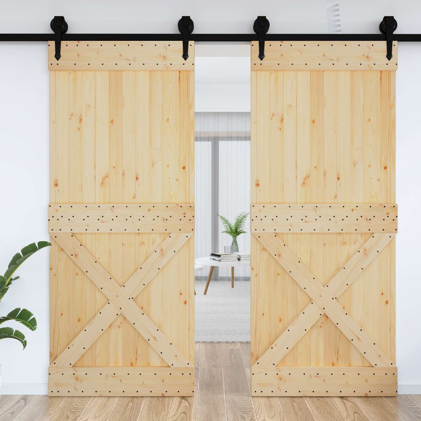 Door NARVIK Natural 95 x 210 cm Solid Pine Wood