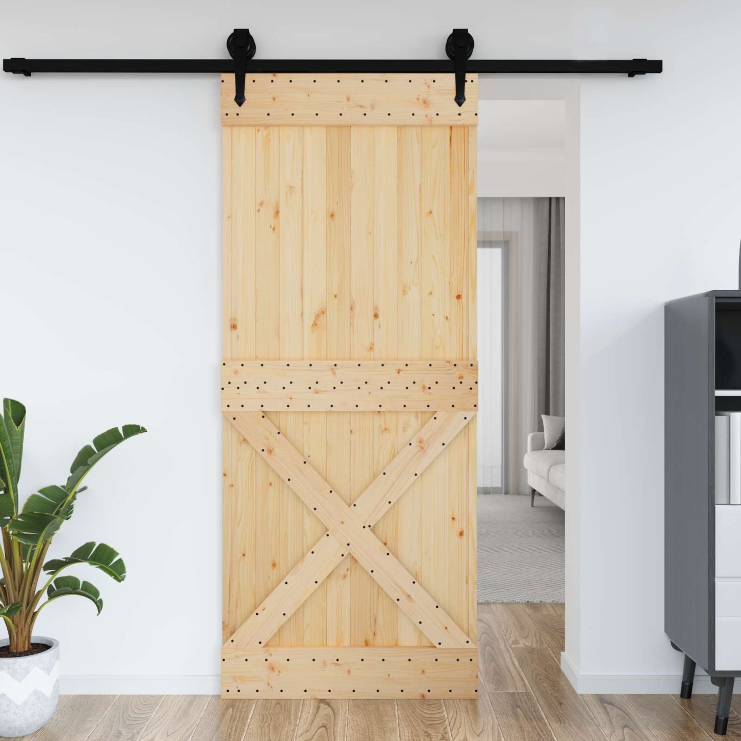 Door NARVIK Natural 95 x 210 cm Solid Pine Wood
