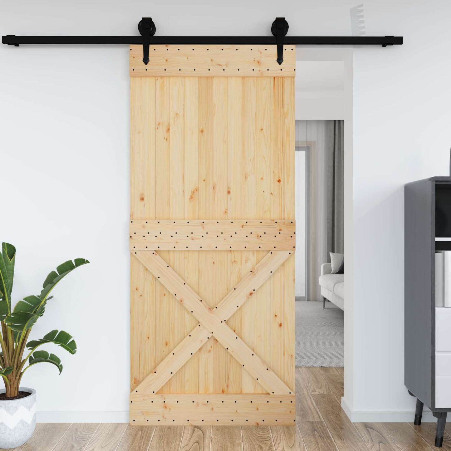 Door NARVIK Natural 100 x 210 cm Solid Pine Wood