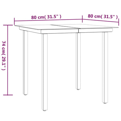 5 Piece Garden Dining Set Poly Rattan and Steel