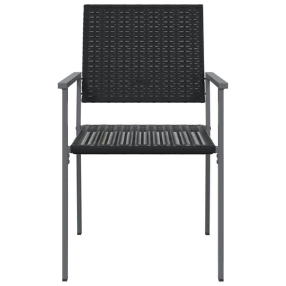 Garden Chair | Set of 6 | Black | PE rattan, powder-coated steel | Medium
