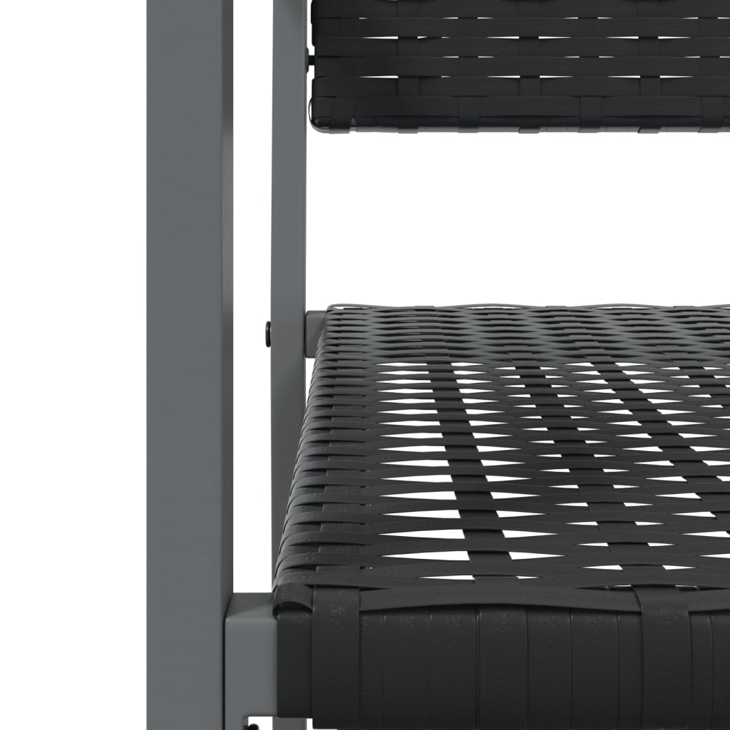 Garden Chair | Set of 6 | Black | PE rattan, powder-coated steel | Medium