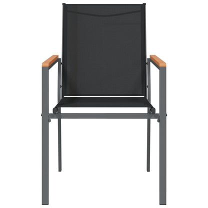 Garden Chairs 6 pcs Black 55x61.5x90 cm Textilene and Steel