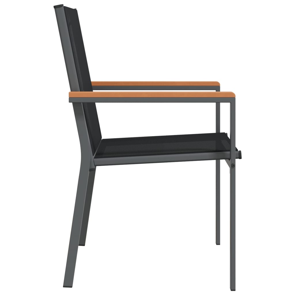 Garden Chairs 6 pcs Black 55x61.5x90 cm Textilene and Steel