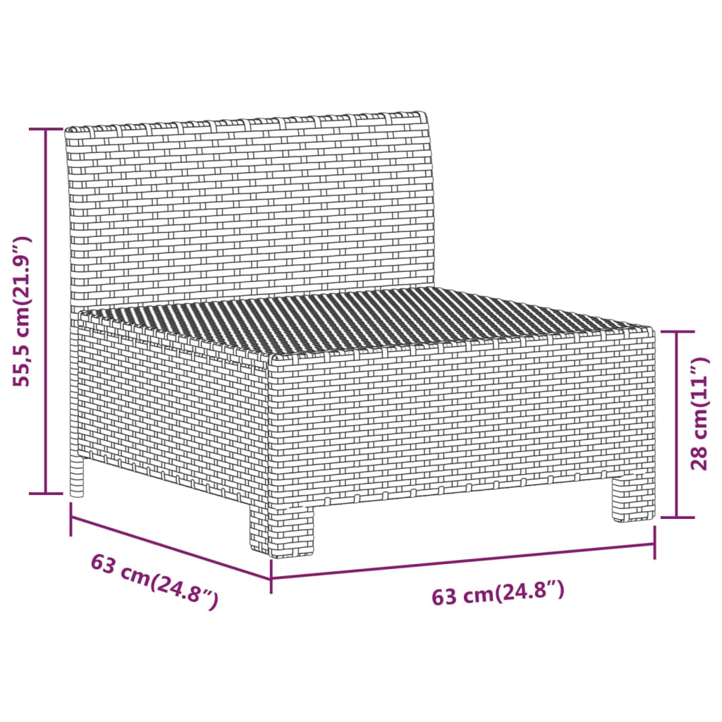 3 Piece Patio Lounge Set with Cushions Gray Poly Rattan