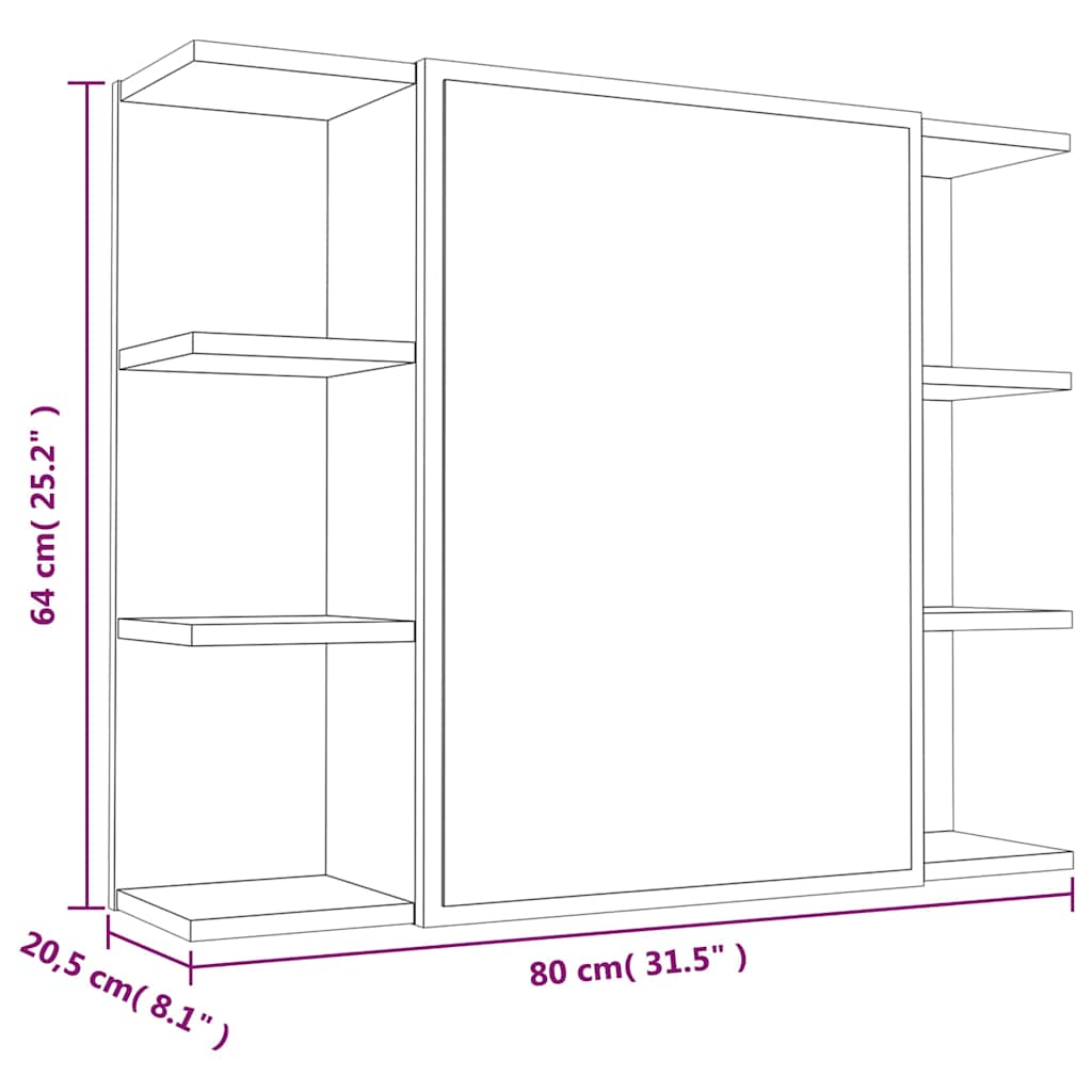 3 Piece Bathroom Cabinet Set Grey Sonoma Engineered Wood