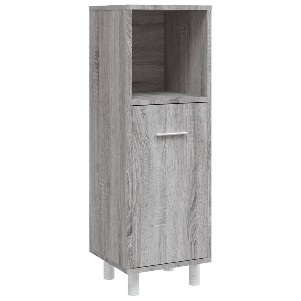 4 Piece Bathroom Cabinet Set Grey Sonoma Engineered Wood