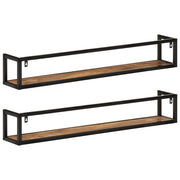 Wall Shelves 2 pcs 110x17x17 cm Solid Wood Mango and Iron