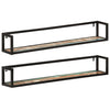 Wall Shelves 2 pcs 110x17x17 cm Solid Wood Reclaimed and Iron