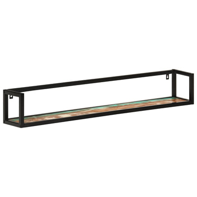Wall Shelves 2 pcs 110x17x17 cm Solid Wood Reclaimed and Iron