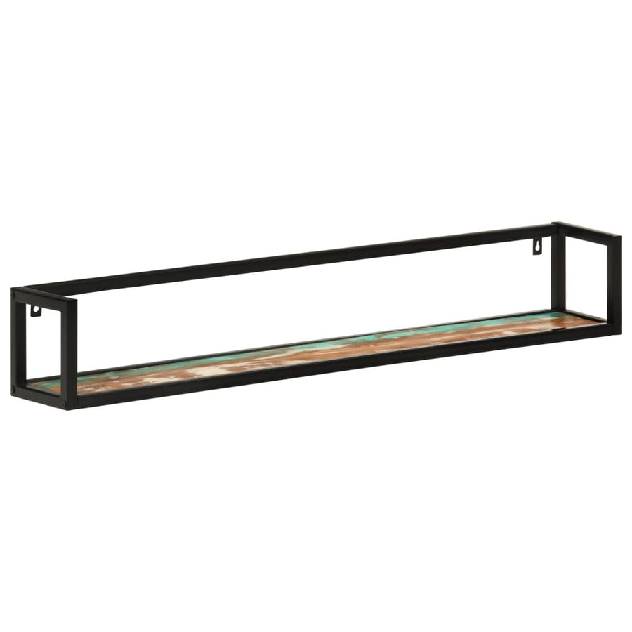 Wall Shelves 2 pcs 110x17x17 cm Solid Wood Reclaimed and Iron