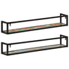 Wall Shelves 2 pcs 110x17x17 cm Solid Wood Reclaimed and Iron
