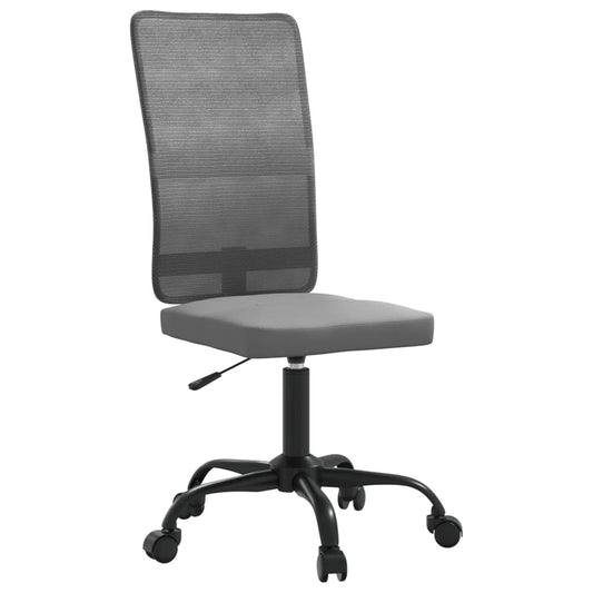 Office Chair Height Adjustable Grey Mesh Fabric