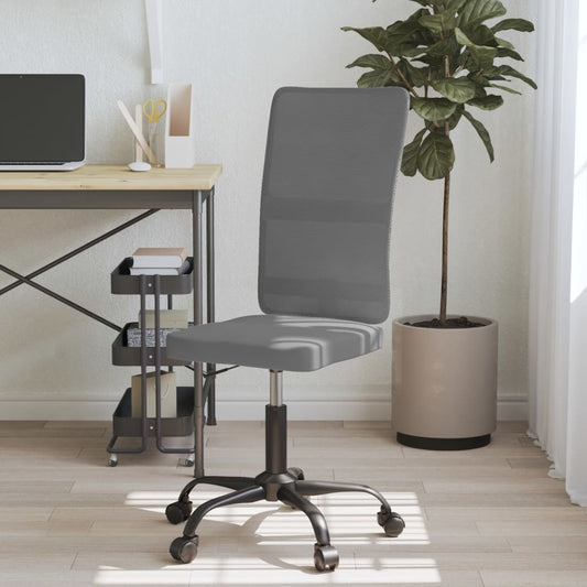 Office Chair Height Adjustable Grey Mesh Fabric