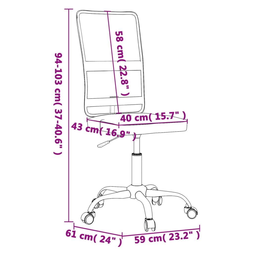 Office Chair Height Adjustable Pink Mesh Fabric