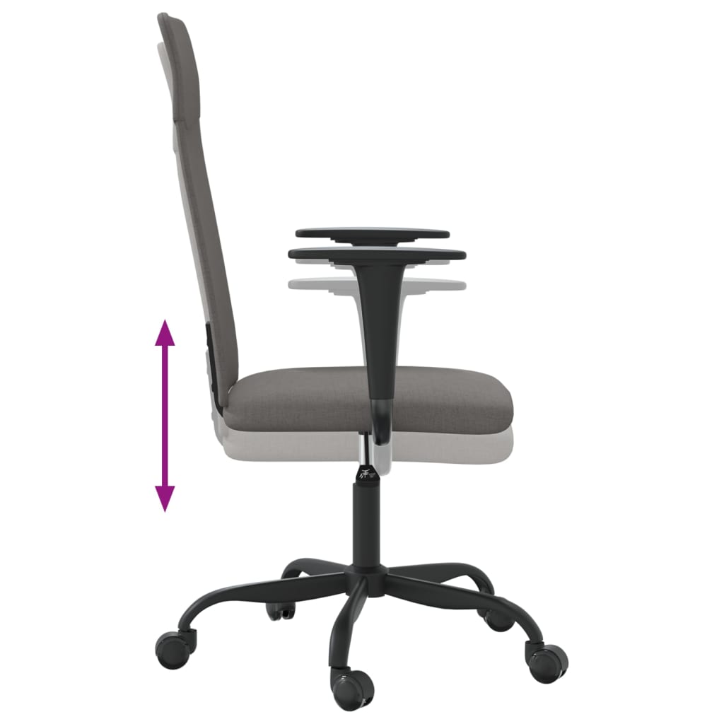 Office Chair Dark grey Fabric (100% polyester), metal, plywood