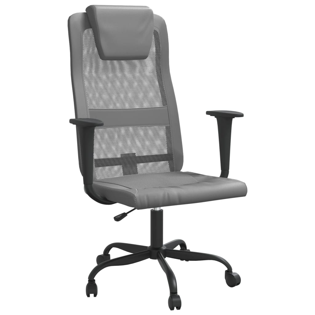 Office Chair Grey Mesh fabric and faux leather Standard