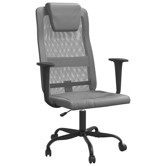 Office Chair Grey Mesh fabric and faux leather Standard
