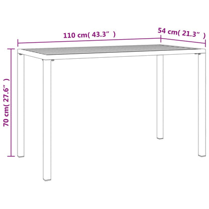 Patio Dining Table Anthracite 43.3"x21.3"x27.6" Steel