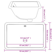 Bathroom Sink White 52x38.5x19.5 cm Rectangular Ceramic