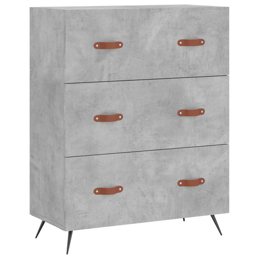 Chest of Drawers Concrete Grey 69.5x34x90 cm Engineered Wood