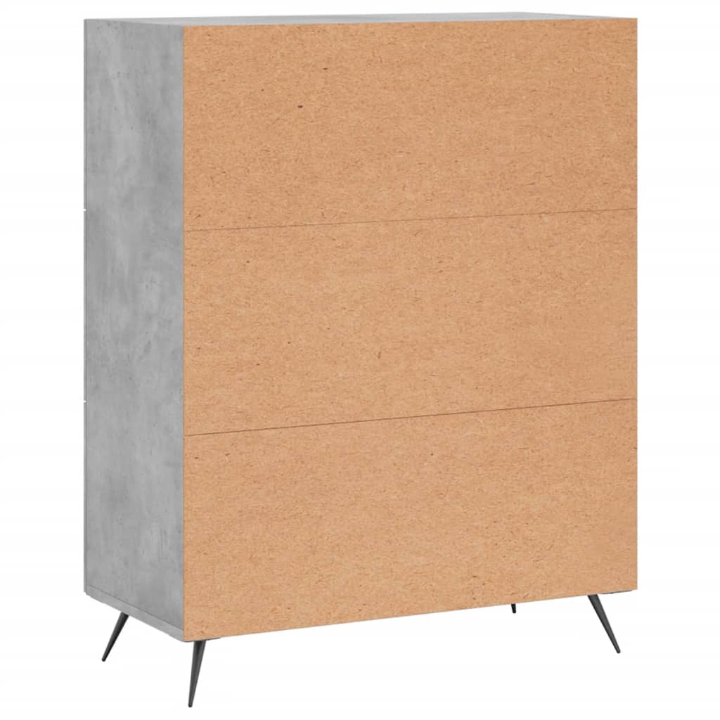 Chest of Drawers Concrete Grey 69.5x34x90 cm Engineered Wood