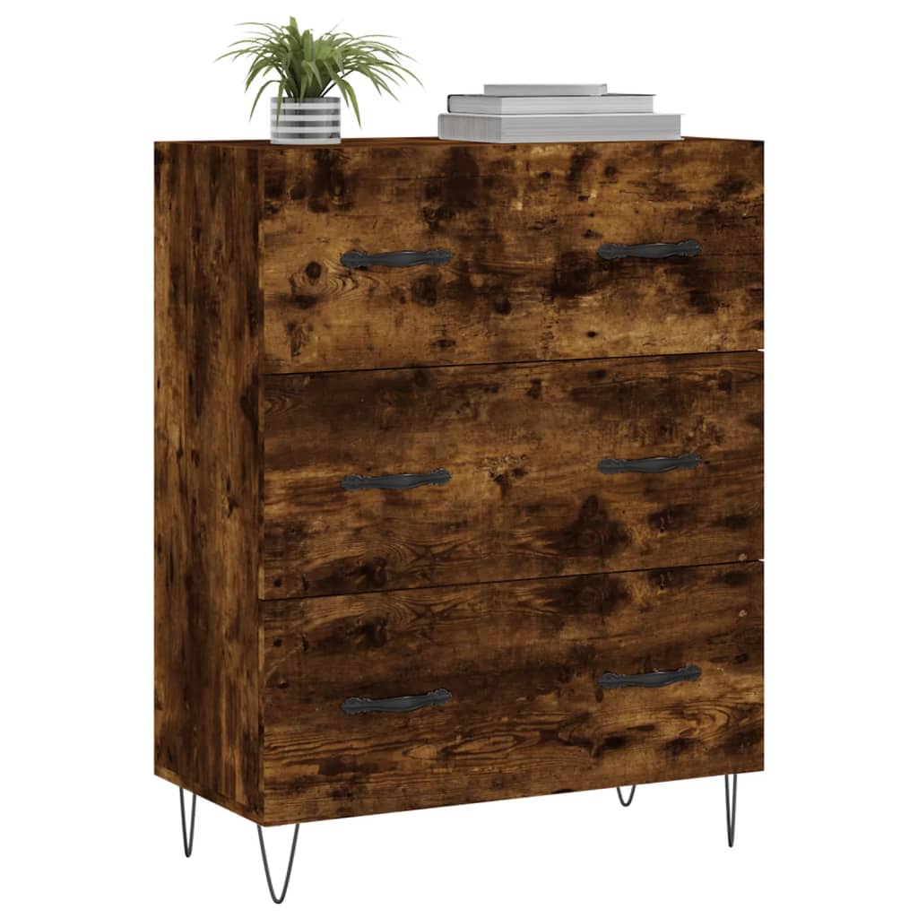 Sideboard Smoked Oak 69.5x34x90 cm Engineered Wood