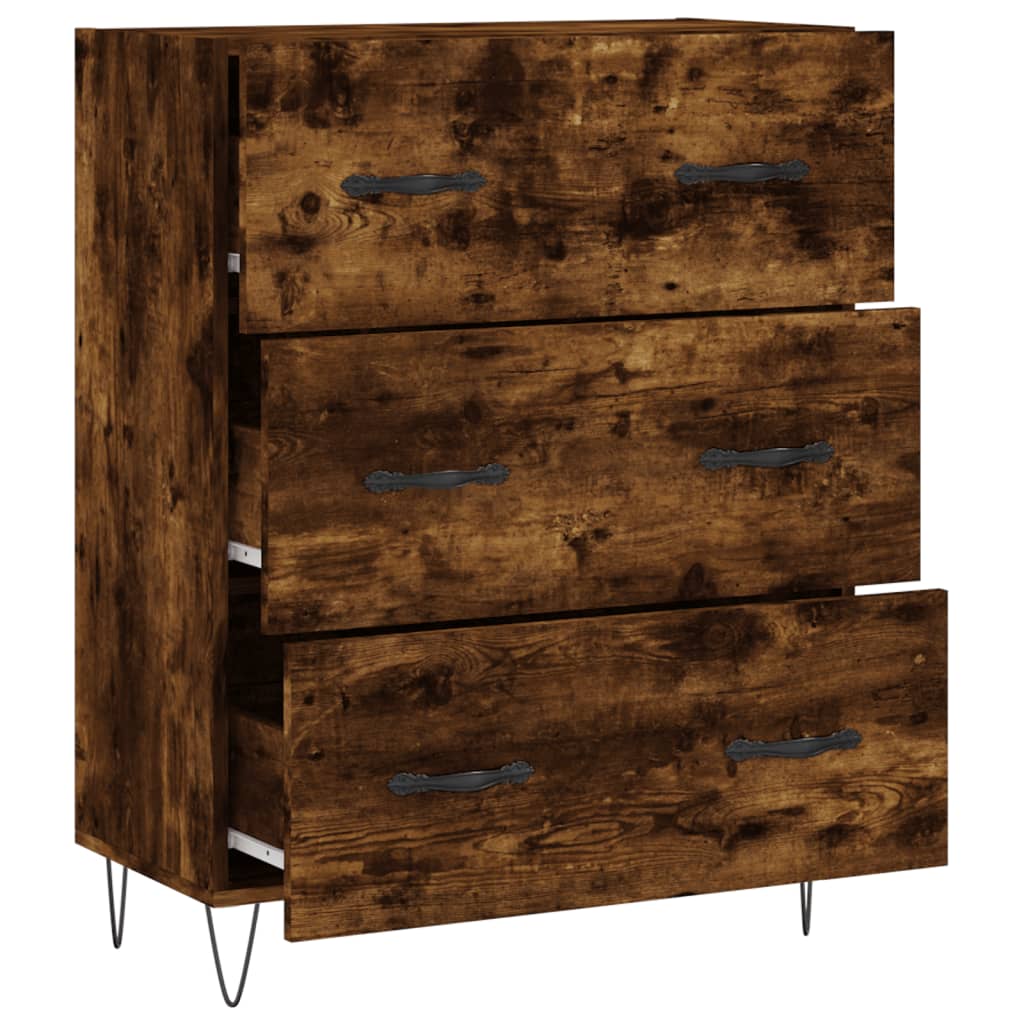 Sideboard Smoked Oak 69.5x34x90 cm Engineered Wood