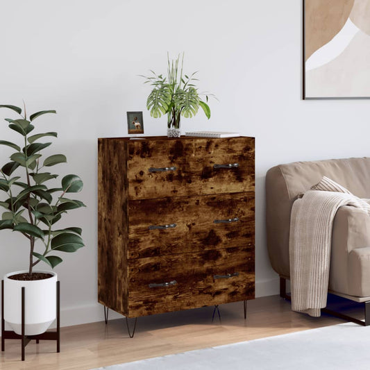 Sideboard Smoked Oak 69.5x34x90 cm Engineered Wood