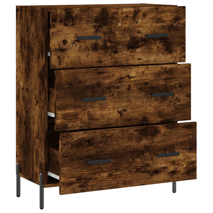 Sideboard Smoked Oak 69.5x34x90 cm Engineered Wood
