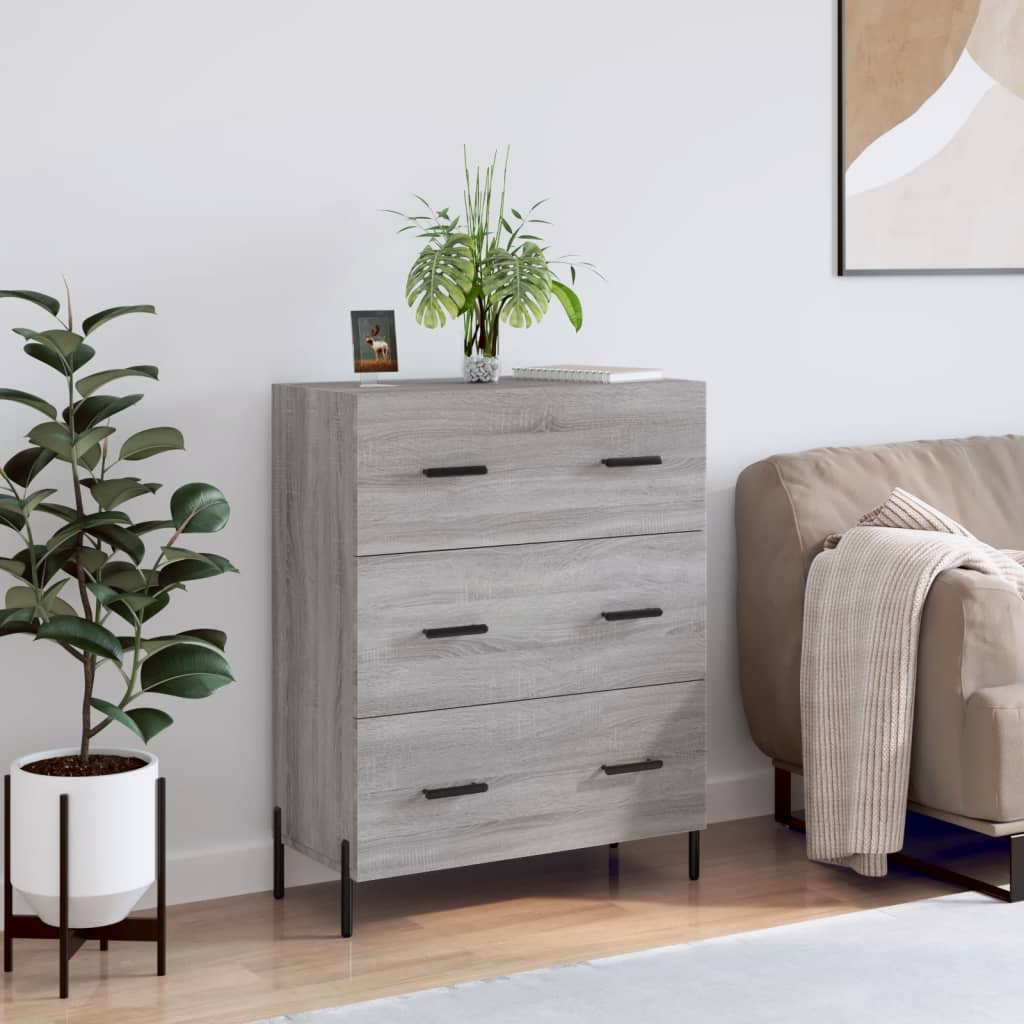 Sideboard Grey Sonoma 69.5x34x90 cm Engineered Wood