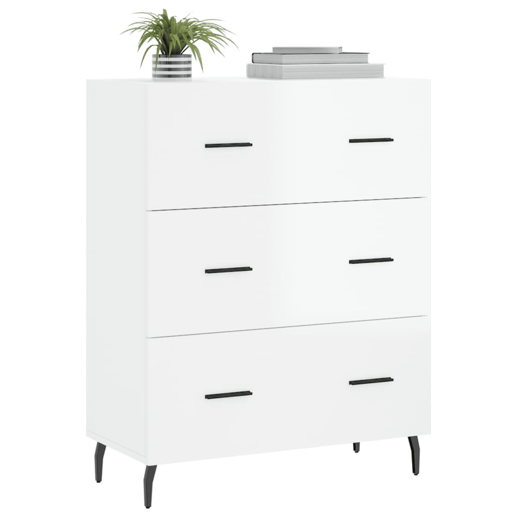 Sideboard High Gloss White 69.5x34x90 cm Engineered Wood