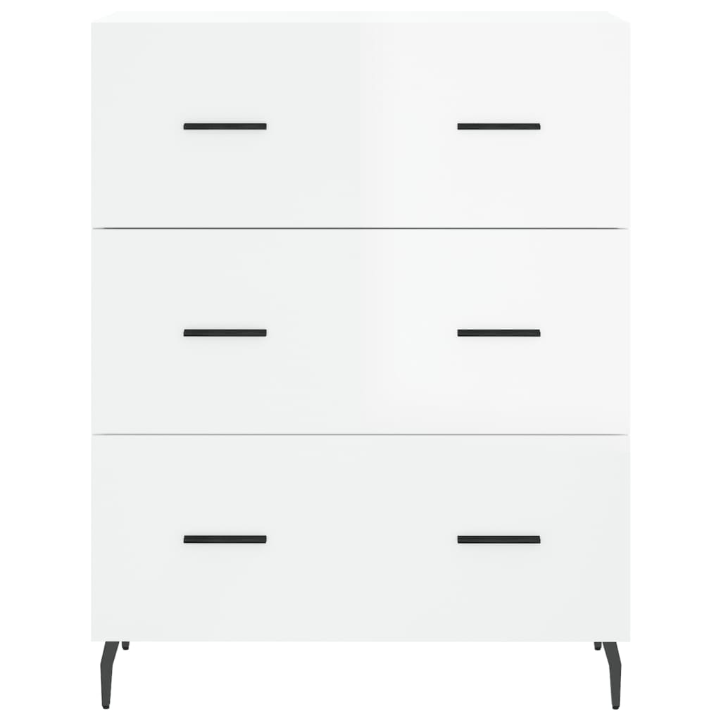 Sideboard High Gloss White 69.5x34x90 cm Engineered Wood