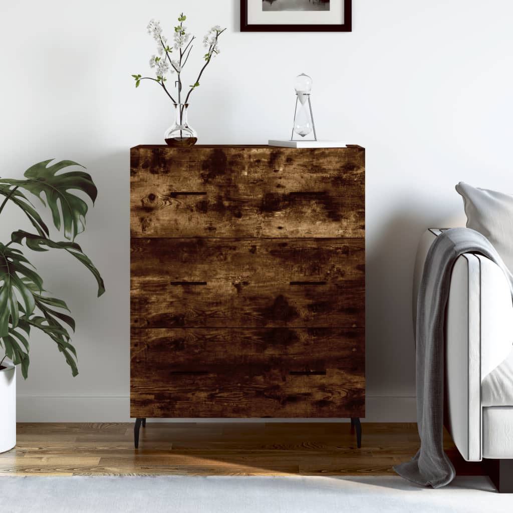 Sideboard Smoked Oak 69,5x34x90 cm Engineered Wood