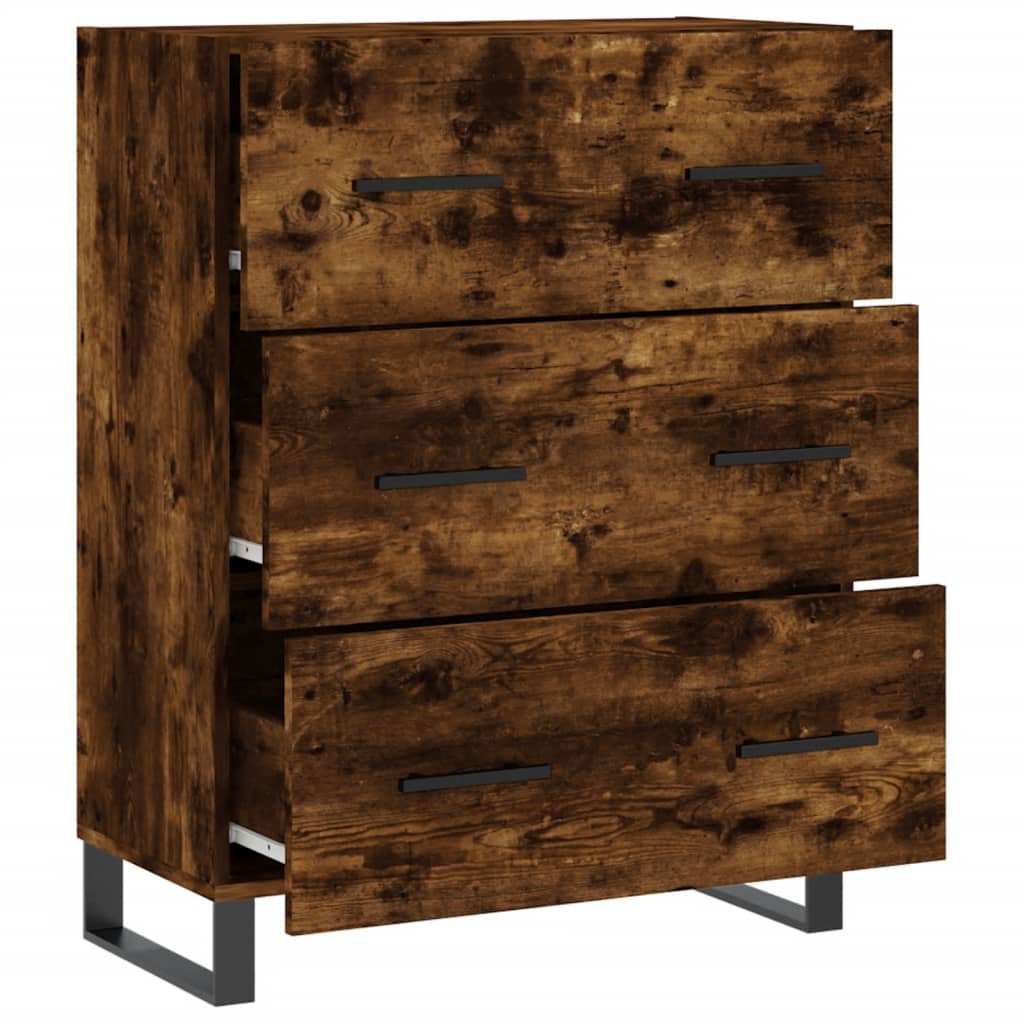Sideboard Smoked Oak 69.5x34x90 cm Engineered Wood