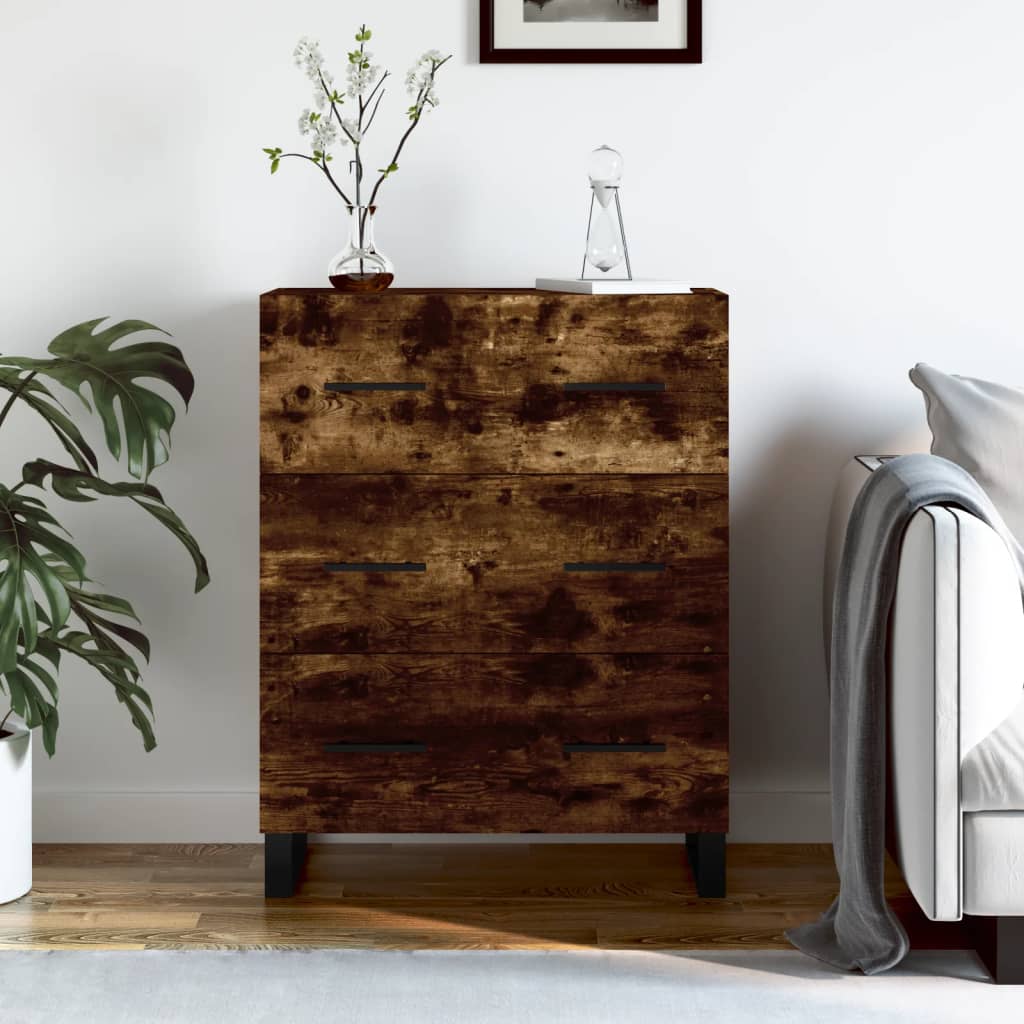 Sideboard Smoked Oak 69.5x34x90 cm Engineered Wood