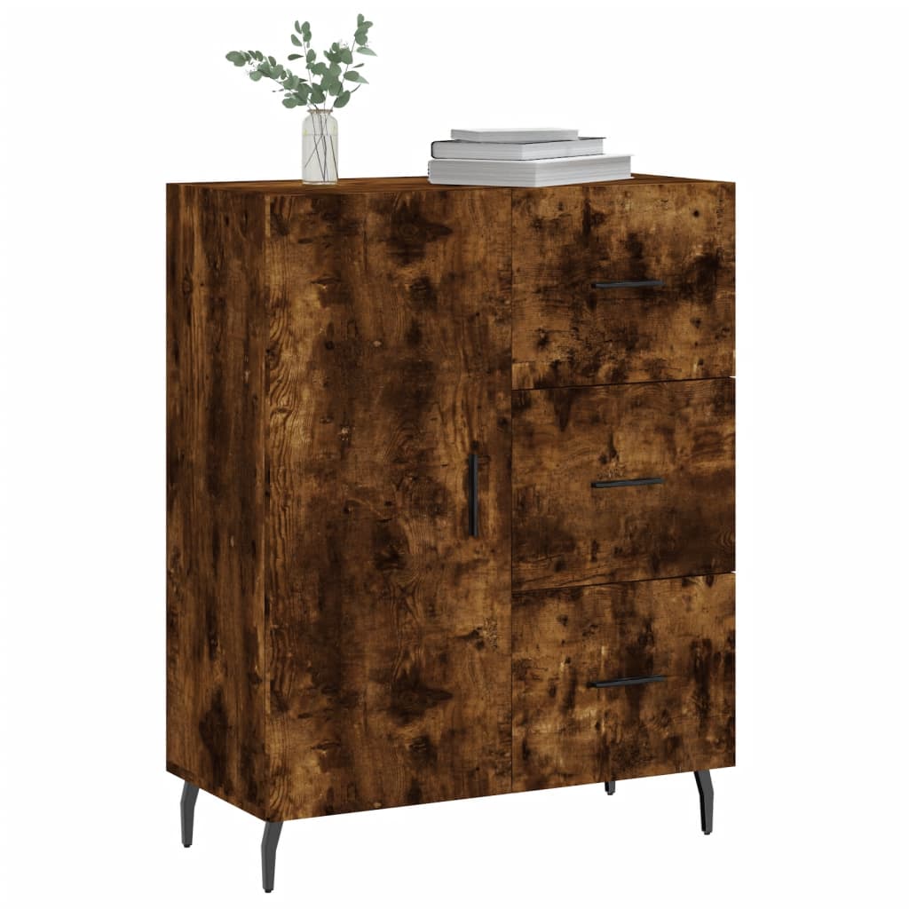 Sideboard Smoked Oak 69.5x34x90 cm Engineered Wood