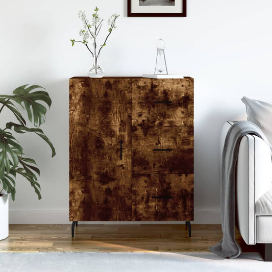Sideboard Smoked Oak 69.5x34x90 cm Engineered Wood