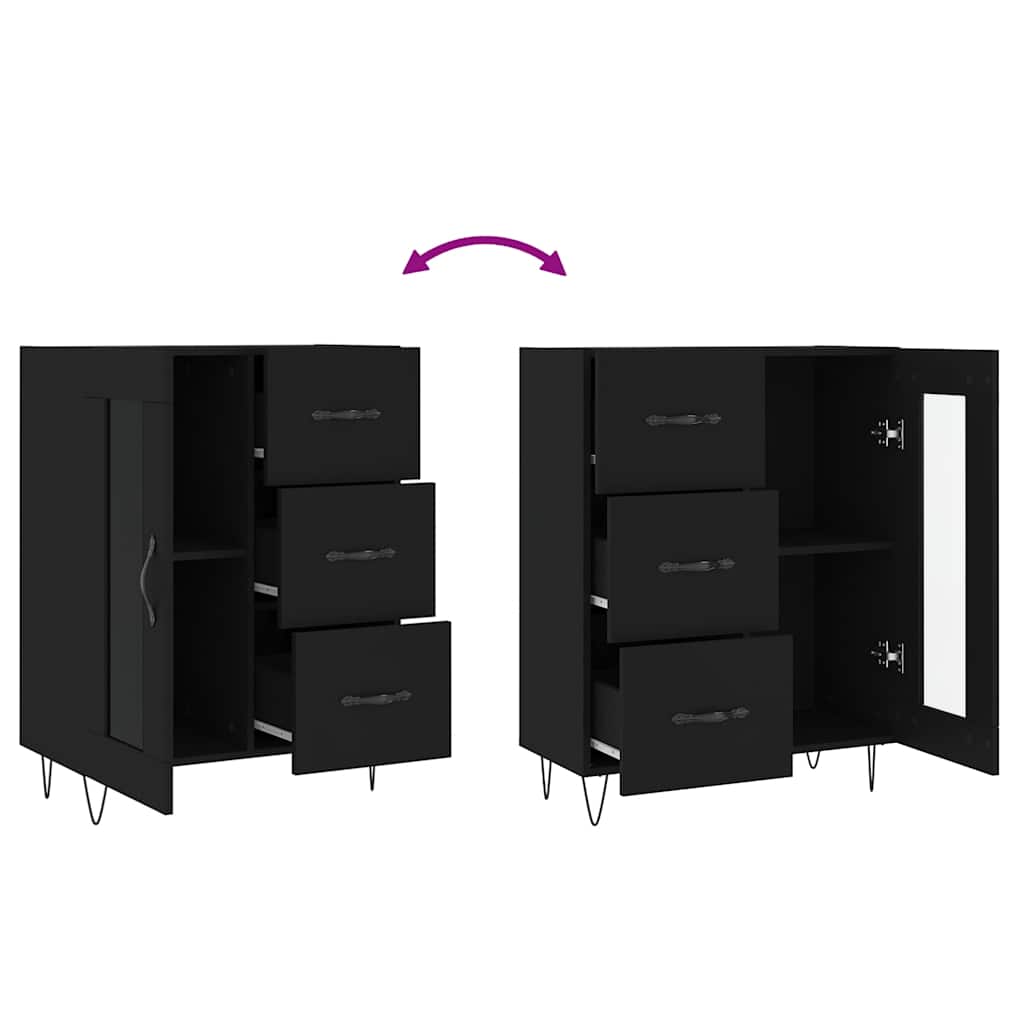 Sideboard Black 69.5x34x90 cm Engineered Wood