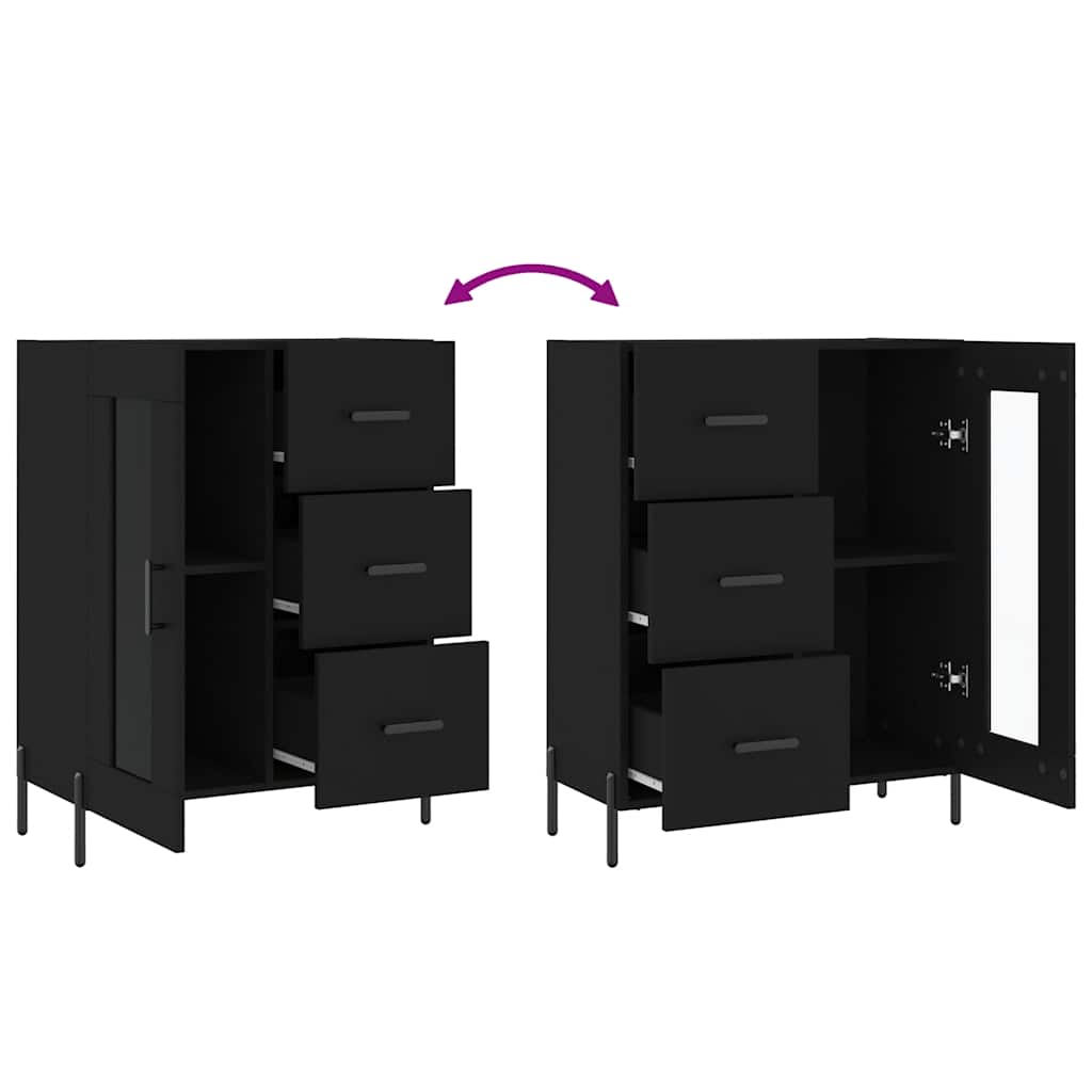 Sideboard Black 69.5x34x90 cm Engineered Wood
