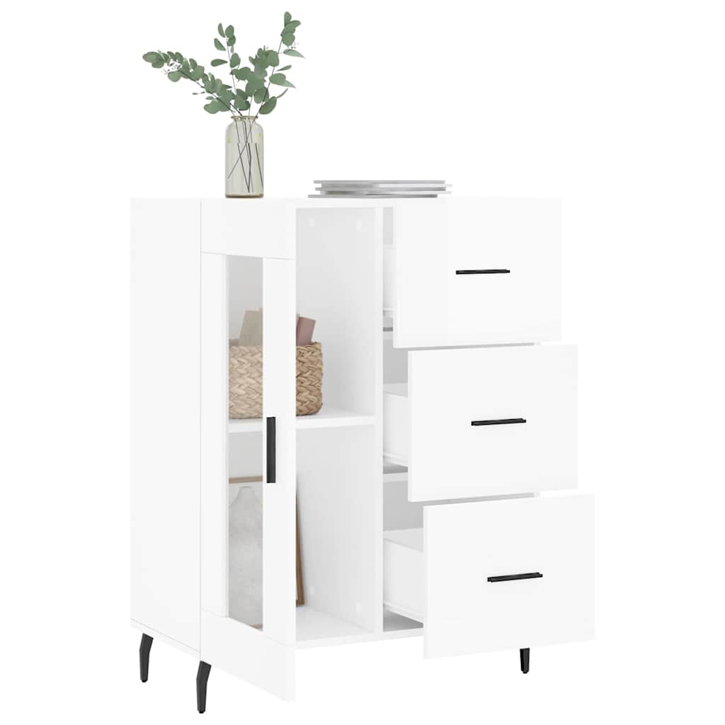 Sideboard High Gloss White 69.5x34x90 cm Engineered Wood
