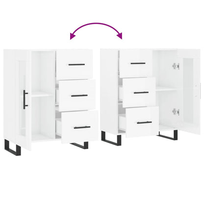 Sideboard High Gloss White 69.5x34x90 cm Engineered Wood