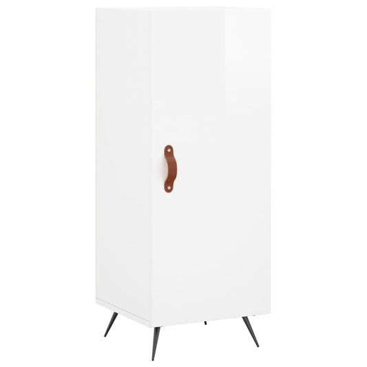 Sideboard High Gloss White 34.5x34x90 cm Engineered Wood