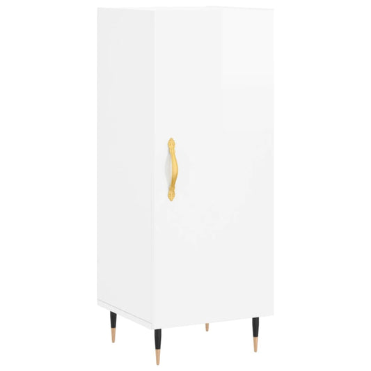 Sideboard High Gloss White 34.5x34x90 cm Engineered Wood